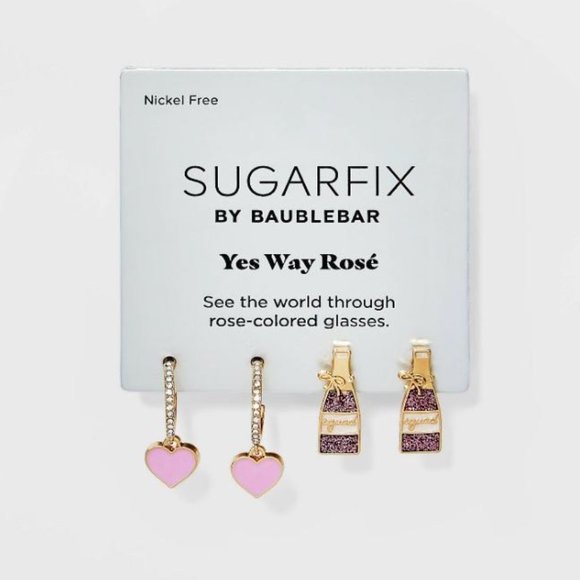 SUGARFIX by BaubleBar 'Yes Way Rose' Statement Earring Set - Pink - Picture 1 of 3